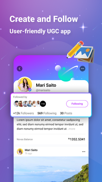 Nova Network - Web۳ SocialFi - عکس برنامه موبایلی اندروید