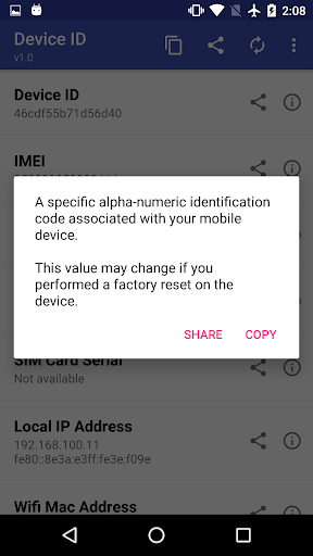 Device Info - Image screenshot of android app