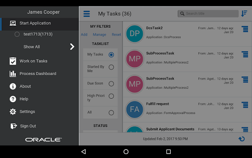 Oracle Process Mobile - Image screenshot of android app