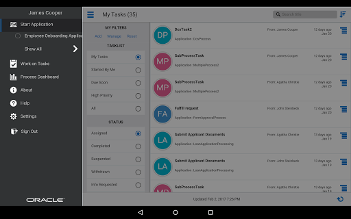 Oracle Process Mobile - Image screenshot of android app