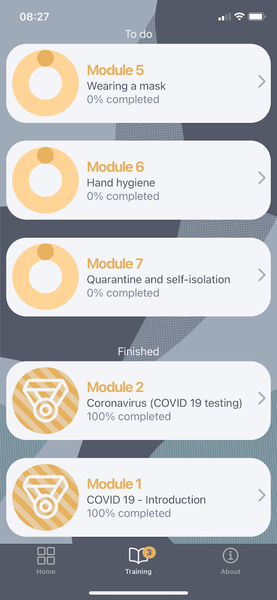 UNCOVID-19 e-learning - Image screenshot of android app