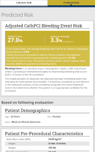 CathPCI Risk Calculator - عکس برنامه موبایلی اندروید