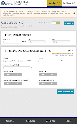 CathPCI Risk Calculator - عکس برنامه موبایلی اندروید