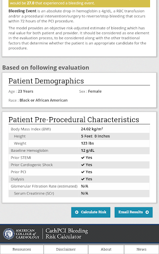 CathPCI Risk Calculator - عکس برنامه موبایلی اندروید