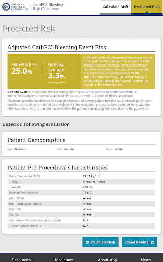 CathPCI Risk Calculator - عکس برنامه موبایلی اندروید
