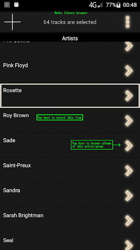 player with parametric eq - Image screenshot of android app