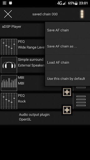 player with parametric eq - Image screenshot of android app
