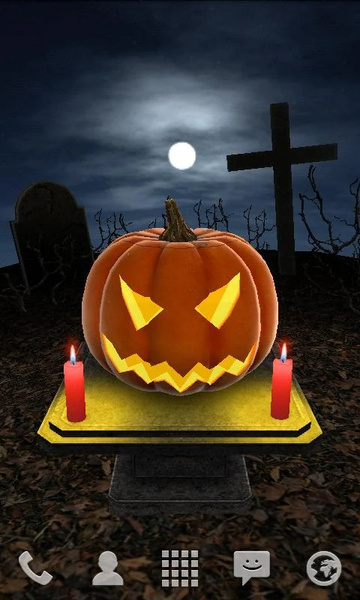 Halloween Pumpkin 3D Wallpaper - Image screenshot of android app