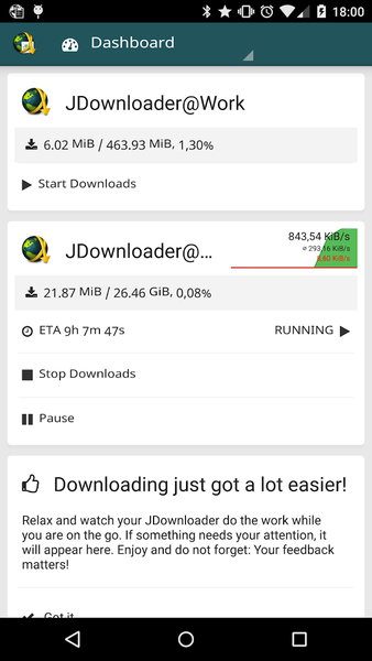 MyJDownloader Remote Official - عکس برنامه موبایلی اندروید