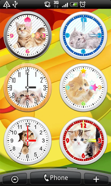Cats Analog-Clocks Widget - عکس برنامه موبایلی اندروید