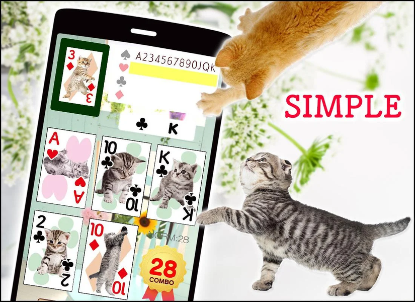 Cats Playing Card Games - Gameplay image of android game