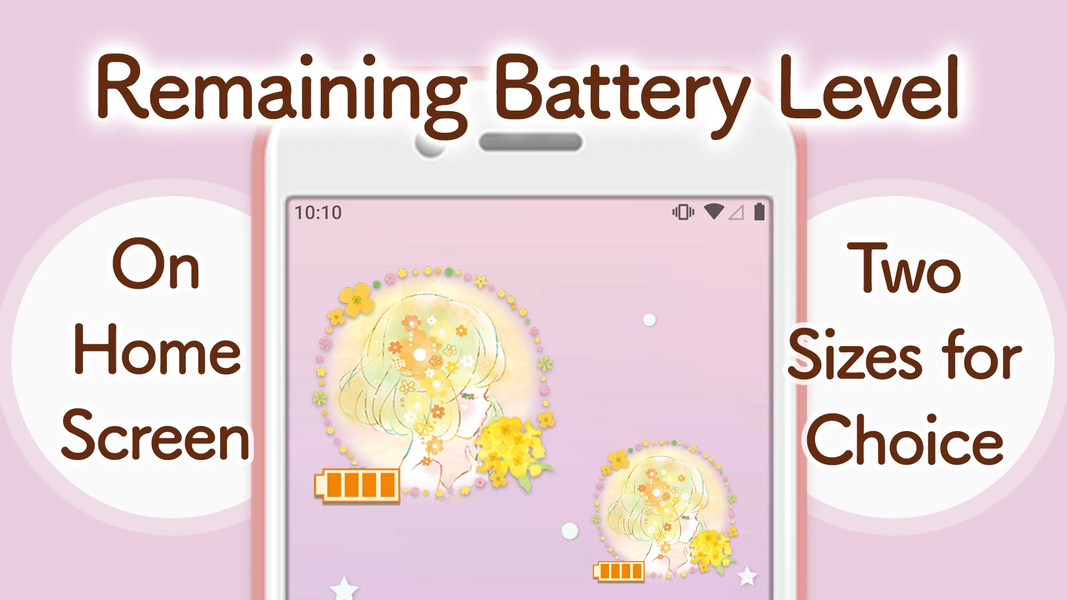Battery widget Flowery Kiss - عکس برنامه موبایلی اندروید