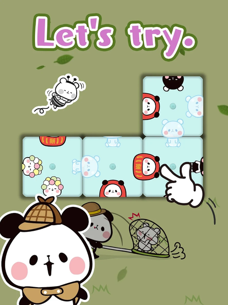 Turn-piece Puzzle MOCHI PANDA - Gameplay image of android game