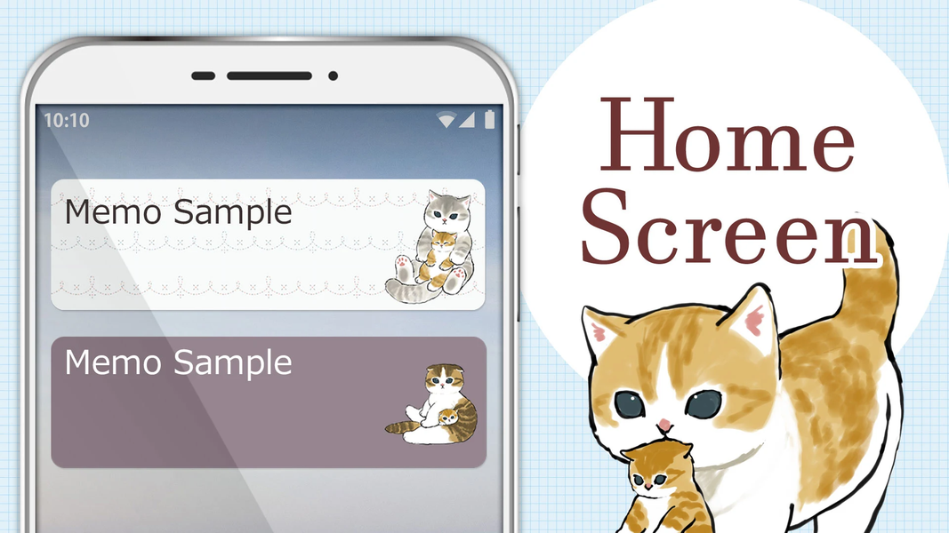 Notepad Cute Cats by mofusand - Image screenshot of android app
