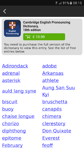 English Pronouncing Dictionary - Image screenshot of android app