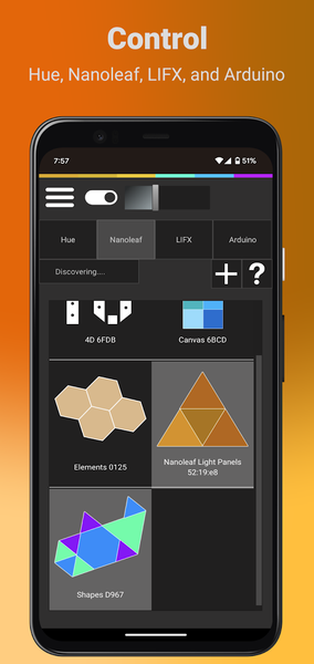 Corluma: Hue, LIFX, Nanoleaf - Image screenshot of android app