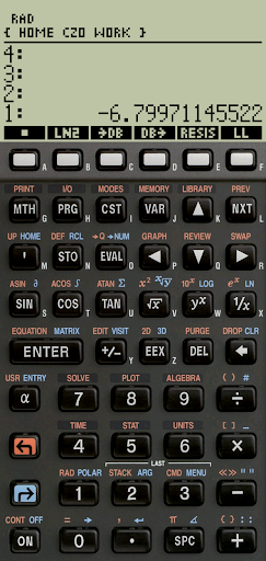 48sx, a vintage RPN calculator - Image screenshot of android app