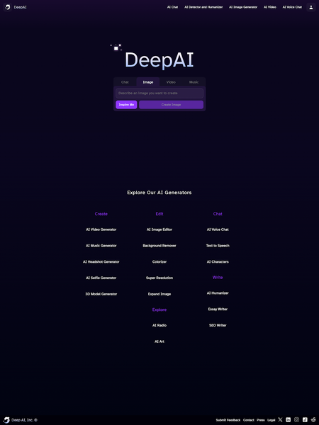 DeepAI - عکس برنامه موبایلی اندروید