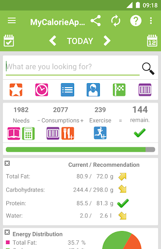 Calorie counter MyCalorieApp - عکس برنامه موبایلی اندروید