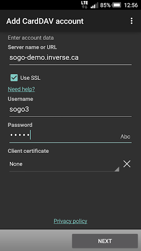 CardDAV-Sync free - Image screenshot of android app