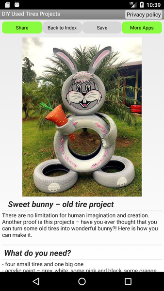 DIY Used Tires Projects - Image screenshot of android app
