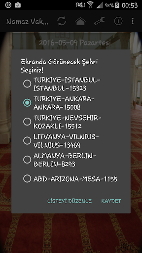 Namaz Vakitleri - Image screenshot of android app