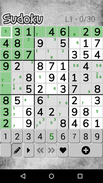 Sudoku - Gameplay image of android game