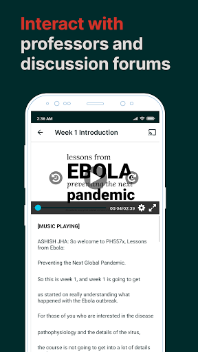 edX online learning - Image screenshot of android app