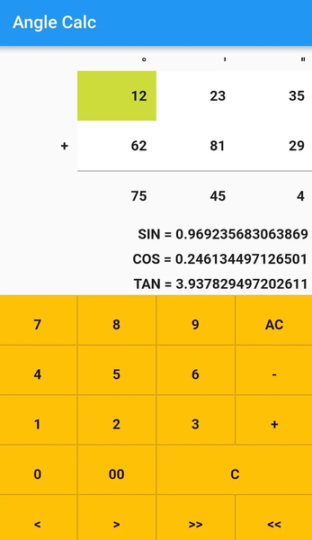 Degrees Minutes Calculation - Image screenshot of android app