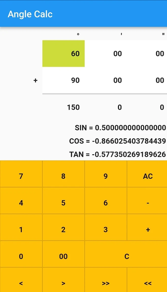 Degrees Minutes Calculation - Image screenshot of android app