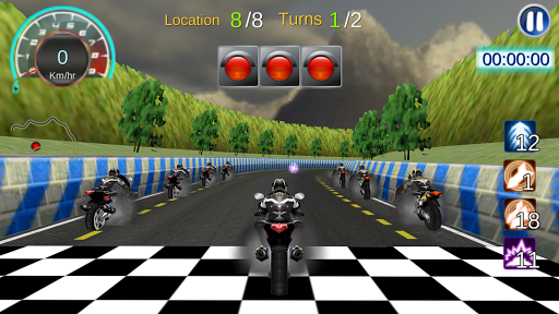 Moto Racing 3D Game - Gameplay image of android game