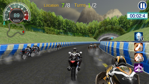 Moto Racing 3D Game - Gameplay image of android game