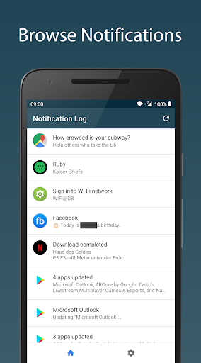 Notification Log - عکس برنامه موبایلی اندروید