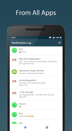 Notification Log - Image screenshot of android app