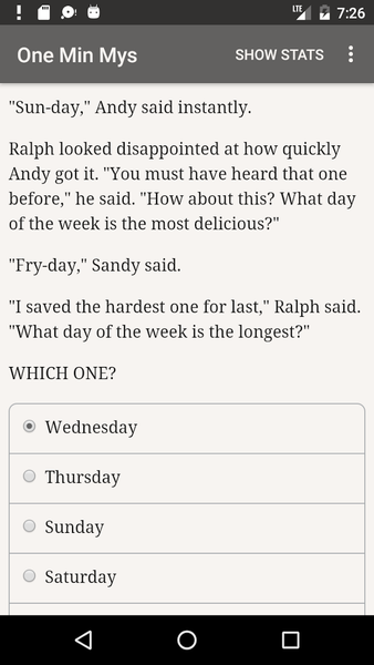 One Minute Mysteries - Image screenshot of android app