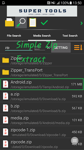 Zipper - File Management - عکس برنامه موبایلی اندروید
