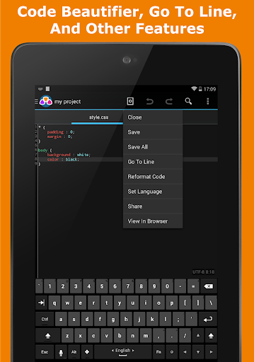 AWD - PHP/HTML/CSS/JS IDE - عکس برنامه موبایلی اندروید
