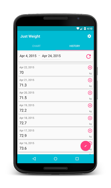 Just Weight. Track Your Weight - عکس برنامه موبایلی اندروید