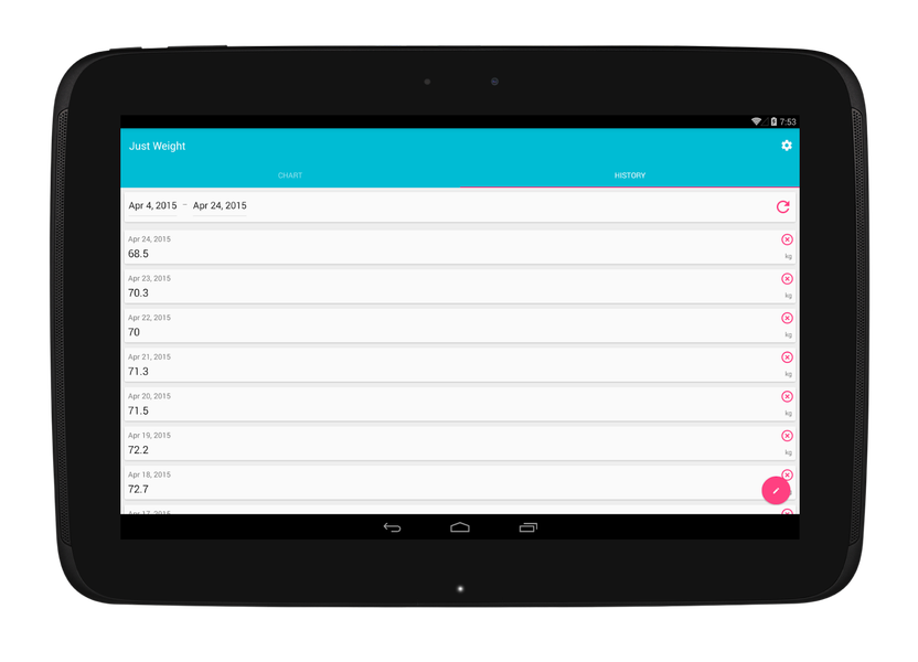 Just Weight. Track Your Weight - عکس برنامه موبایلی اندروید