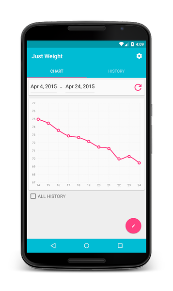 Just Weight. Track Your Weight - Image screenshot of android app