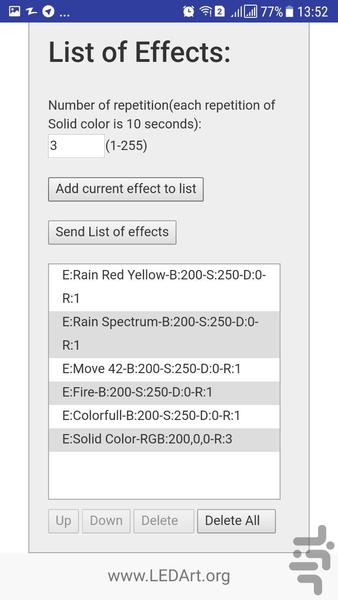 کنترلر وای فای ال ای دی پیکسلی - عکس برنامه موبایلی اندروید
