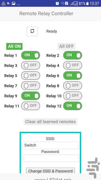 Remote Relay Controller(Wifi&RF) - Image screenshot of android app