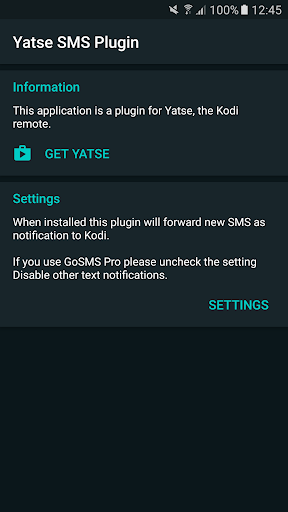 SMS plugin for Yatse - Image screenshot of android app