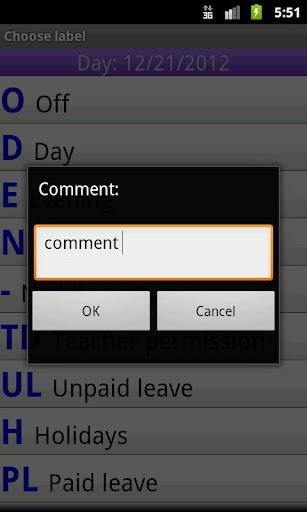 My ShiftWork Lite - Image screenshot of android app