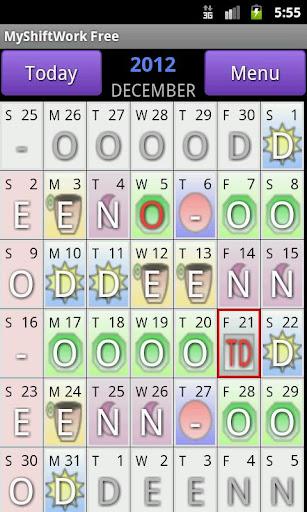 My ShiftWork Lite - Image screenshot of android app