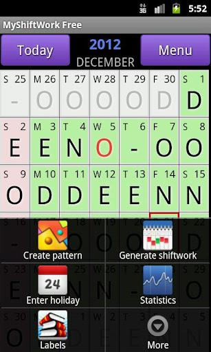 My ShiftWork Lite - Image screenshot of android app