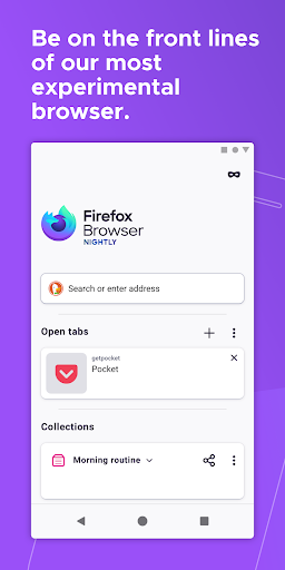 Firefox Nightly for Developers - عکس برنامه موبایلی اندروید
