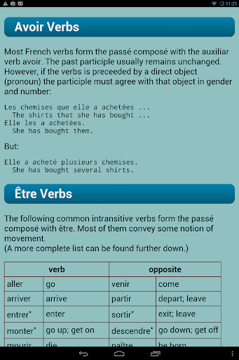 French Verbs - Image screenshot of android app