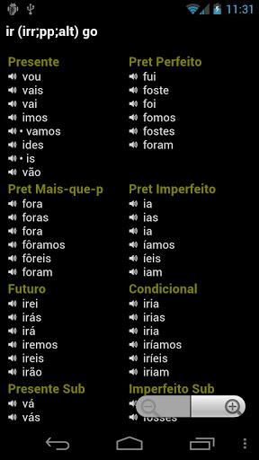 Portuguese Verbs - Image screenshot of android app