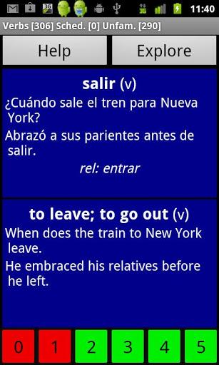 Spanish Basic Vocabulary - Image screenshot of android app